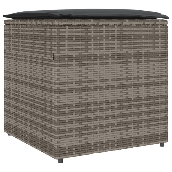 vidaXL Boîte de Rangement Extérieure Grise et Grise Foncée Rotin Grande