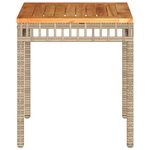 vidaXL Table de jardin mélange beige 38x38x42 cm rotin et bois acacia