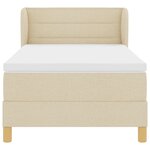 Lit à ressort vidaXL avec matelas Crème 90x200 cm en tissu