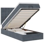 vidaXL Cadre de lit ottoman et matelas gris foncé 90x200 cm velours