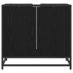 vidaXL Meuble de Lavabo de Salle de Bain Chêne noir 65 x 33 x 60 cm
