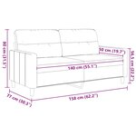 vidaXL Canapé à 2 places Taupe 140 cm Tissu
