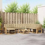 vidaXL Ensemble de canapés d'extérieur 9 pc Blanc et Beige