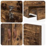 vidaXL Cadre de lit avec rangement Chêne fumé 236.5 x 120 x 31.5 cm