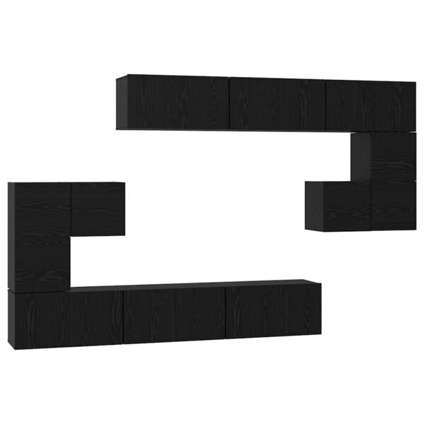 vidaXL Ensemble meuble TV 10 Pièces Chêne noir 60 x 30 x 30 cm