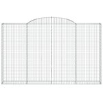 vidaXL Paniers à gabions arqués 6 Pièces 300x30x180/200 cm fer galvanisé