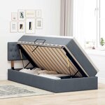 vidaXL Lit de rangement LED avec matelas Gris foncé 90 x 190 cm