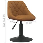 vidaXL Chaises pivotantes à manger lot de 4 marron velours