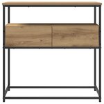 vidaXL Table Console avec tiroir chêne artisanal 75 x 40 x 75 cm