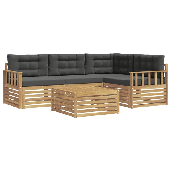 vidaXL Ensemble de canapés d'extérieur 6 pc Blanc et anthracite
