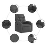 vidaXL Fauteuil inclinable électrique Noir Tissu