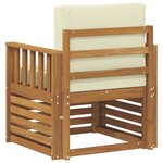 vidaXL Canapé d’extérieur Bois d'acacia massif et polyester Naturel