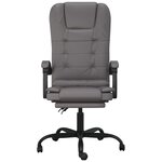 vidaXL Fauteuil de massage inclinable de bureau Gris Similicuir