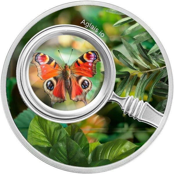 Pièce de monnaie en Argent 500 Francs g 17.50 Millésime 2024 Butterflies AGLAIS IO
