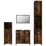 vidaXL Ensemble de meubles de salle de bain 4 Pièces Chêne fumé Bois