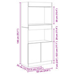 vidaXL Buffet haut gris béton 63x33x140 cm bois d'ingénierie