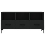 vidaXL Meuble TV noir 102x36x50 cm bois d'ingénierie