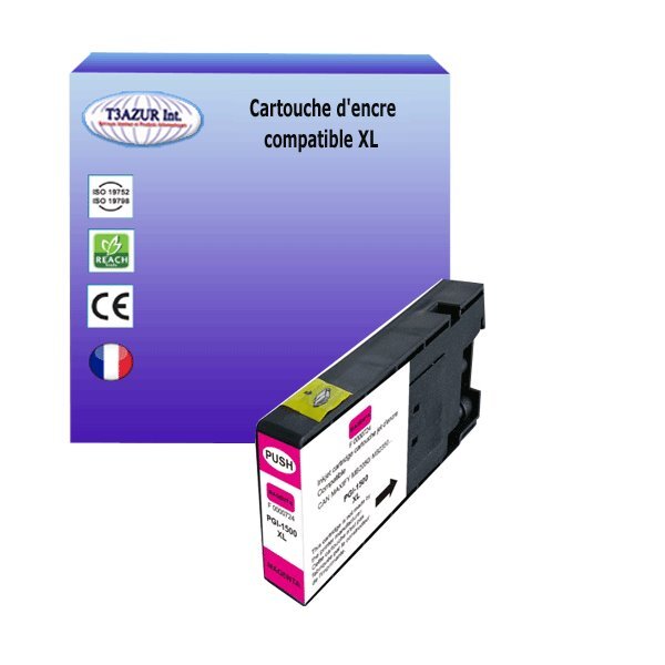 Cartouche compatible avec Canon Maxify MB2050, MB2150, MB2155, MB2350, MB2750, MB2755 remplace Canon PGI-1500 XL  Magenta - T3AZUR