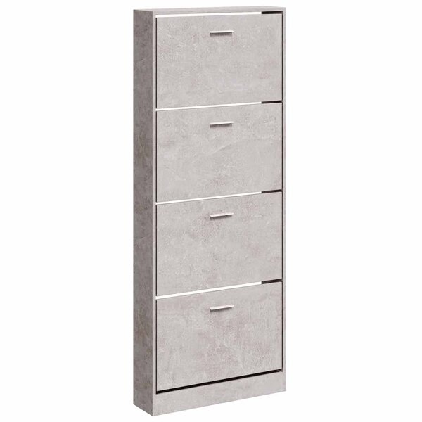vidaXL Armoire à chaussures Gris béton 59x17x150 cm Bois d'ingénierie