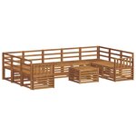 vidaXL Ensemble de canapés d'extérieur 10 pc Naturel