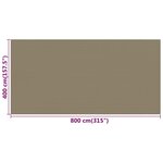 vidaXL Tapis de tente Taupe 400x800 cm PEHD