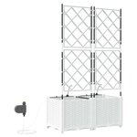 vidaXL Pots de jardin Blanc 80 x 40 x 142 cm Acier