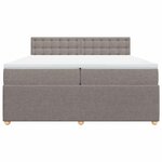 vidaXL Sommier à lattes de lit avec matelas Taupe 200x200 cm Tissu