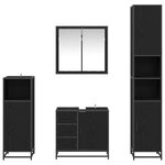 vidaXL Ensemble de mobilier de salle de bain 4 Pièces Chêne noir