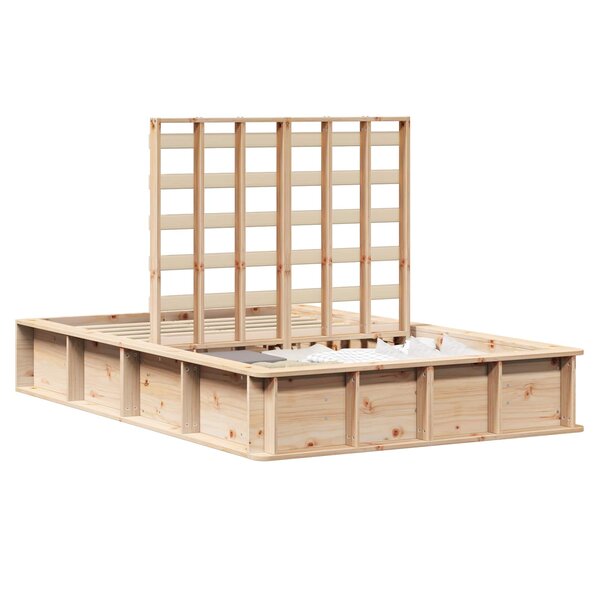 vidaXL Cadre de lit Marron 140 x 200 cm Bois de pin massif