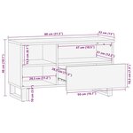vidaXL Meuble TV noir 80x33x46 cm bois massif de manguier