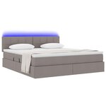 vidaXL Lit avec rangement et LED avec matelas Taupe 160 x 200 cm tissu
