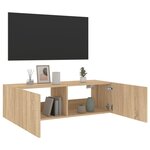 vidaXL Meuble TV mural avec lumières LED chêne sonoma 100x35x31 cm