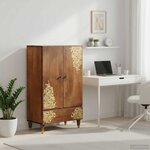 vidaXL Haut Armoire Marron 60 x 33 x 100 cm Bois de mangue massif