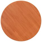 vidaXL Dessus de table rond cire marron Ø70x2 5 cm bois de pin massif