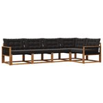 vidaXL Ensemble de canapés d'extérieur 5 pc Naturel et noir
