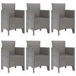 vidaXL Ensemble de Salle à Manger de Jardin 7 Pièces Gris Clair Poly Rattan