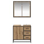 vidaXL Ensemble de mobilier de salle de bain 2 Pièces Chêne artisanal
