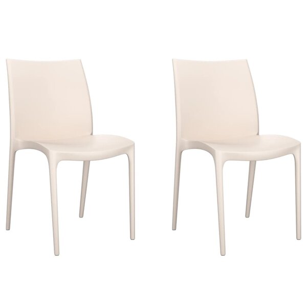 vidaXL Chaises de jardin lot de 2 crème 50x46x80 cm polypropylène