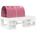 vidaXL Cadre de lit avec tunnel 3 Pièces Blanc et rose Bois d’ingénierie
