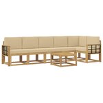 vidaXL Ensemble de canapés d'extérieur 7 pc Blanc et Beige Polyester