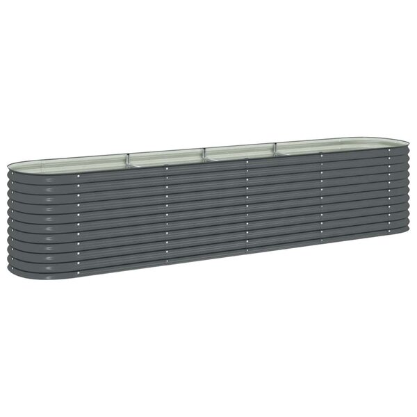 vidaXL Lit surélevé de jardin 400x80x81 cm Acier galvanisé Gris