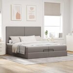 VidaXL Cadre de lit ottoman avec matelas taupe 200x200cm tissu