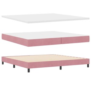 vidaXL Lit à ressorts avec matelas Rose 200 x 200 cm Velours
