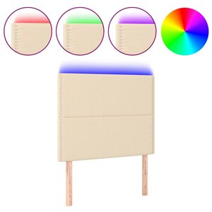 vidaXL Tête de lit à LED Crème 100x5x118/128 cm Tissu