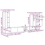 vidaXL Ensemble de meuble TV mural Montage mural 6 Pièces Bois Ancien