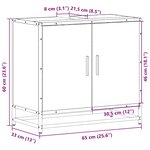 vidaXL Armoire de lavabo de salle de bain sonoma gris 65x33x60 cm