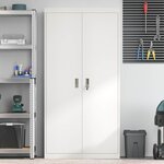 vidaXL Armoire de rangement 2 Pièces Blanc 90 x 40 x 180 cm Acier