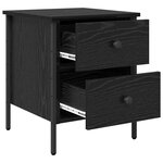 vidaXL Cabinet de Chevet avec tiroir Chêne noir 40 x 42 x 50 cm