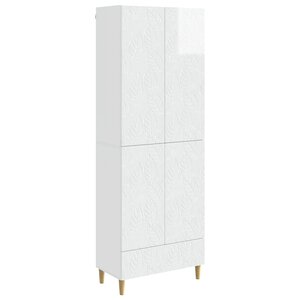 vidaXL Ensemble de Meubles 2 Pièces Blanc brillant Bois d'ingénierie