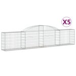 vidaXL Paniers à gabions arqués 5 Pièces 300x30x60/80 cm Fer galvanisé
